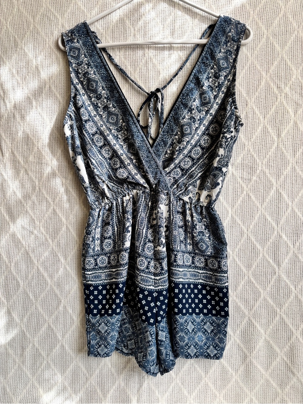 ILLA ILLA Navy and White Bohemian One-Piece Romper